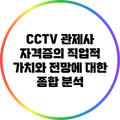CCTV 관제사 자격증의 직업적 가치와 전망에 대한 종합 분석