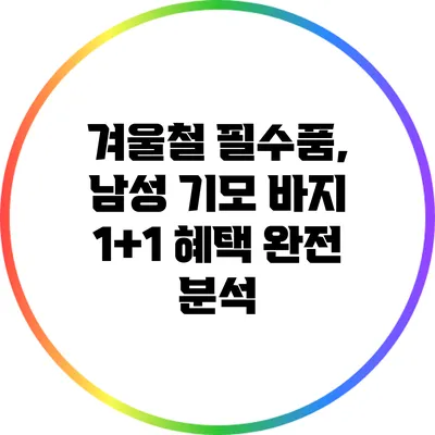 겨울철 필수품, 남성 기모 바지 1+1 혜택 완전 분석