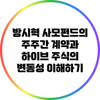 방시혁 사모펀드의 주주간 계약과 하이브 주식의 변동성 이해하기