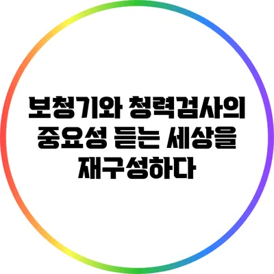 보청기와 청력검사의 중요성: 듣는 세상을 재구성하다