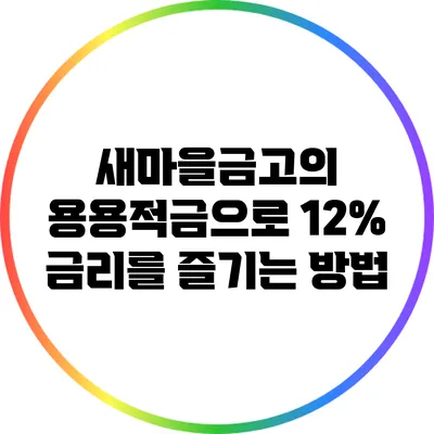 새마을금고의 용용적금으로 12% 금리를 즐기는 방법