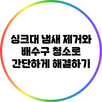 싱크대 냄새 제거와 배수구 청소로 간단하게 해결하기