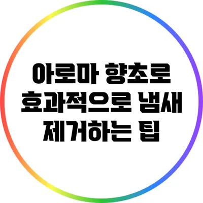 아로마 향초로 효과적으로 냄새 제거하는 팁