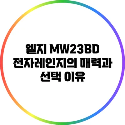엘지 MW23BD 전자레인지의 매력과 선택 이유