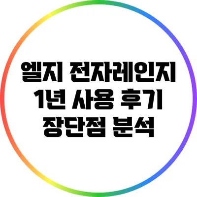 엘지 전자레인지 1년 사용 후기: 장단점 분석