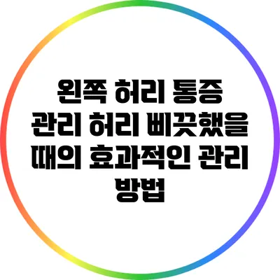 왼쪽 허리 통증 관리: 허리 삐끗했을 때의 효과적인 관리 방법