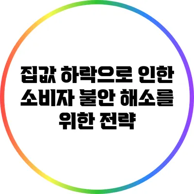 집값 하락으로 인한 소비자 불안 해소를 위한 전략