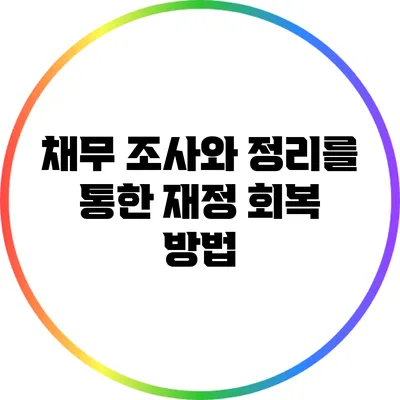 채무 조사와 정리를 통한 재정 회복 방법