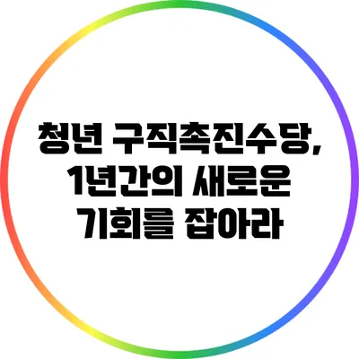 청년 구직촉진수당, 1년간의 새로운 기회를 잡아라