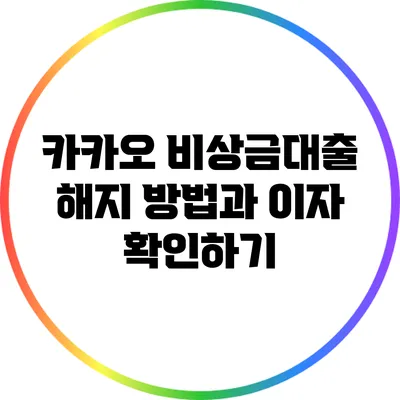 카카오 비상금대출 해지 방법과 이자 확인하기