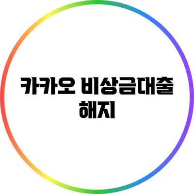 카카오 비상금대출 해지