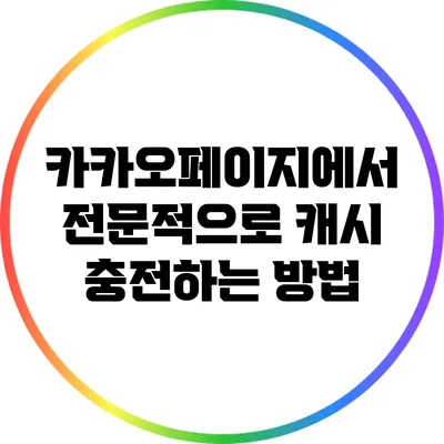 카카오페이지에서 전문적으로 캐시 충전하는 방법