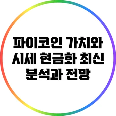 파이코인 가치와 시세 현금화: 최신 분석과 전망