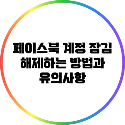페이스북 계정 잠김 해제하는 방법과 유의사항