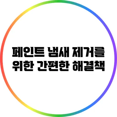 페인트 냄새 제거를 위한 간편한 해결책