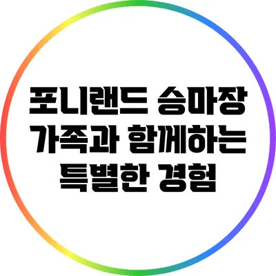 포니랜드 승마장: 가족과 함께하는 특별한 경험