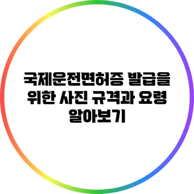 국제운전면허증 발급을 위한 사진 규격과 요령 알아보기