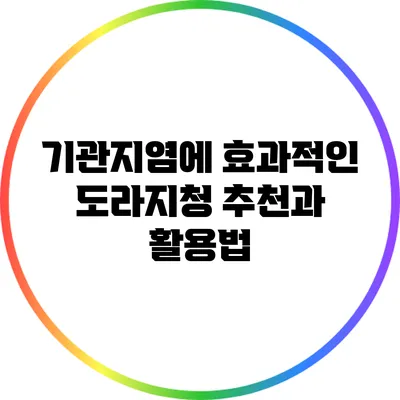 기관지염에 효과적인 도라지청 추천과 활용법