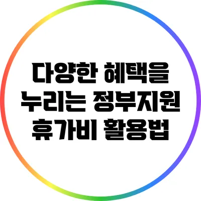 다양한 혜택을 누리는 정부지원 휴가비 활용법