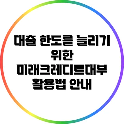 대출 한도를 늘리기 위한 미래크레디트대부 활용법 안내
