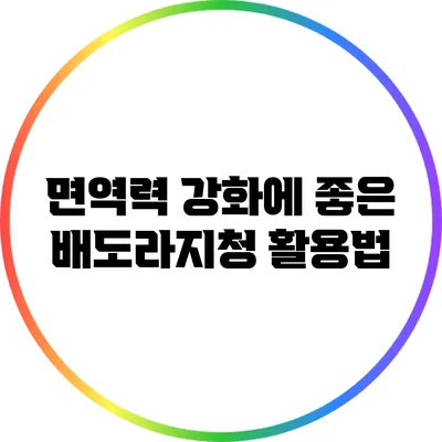 면역력 강화에 좋은 배도라지청 활용법