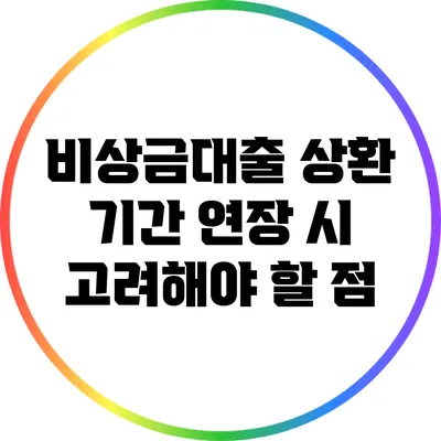 비상금대출 상환 기간 연장 시 고려해야 할 점