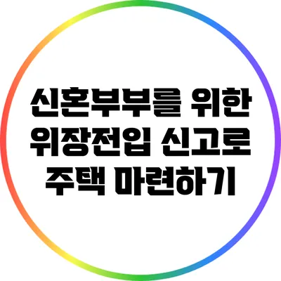 신혼부부를 위한 위장전입 신고로 주택 마련하기