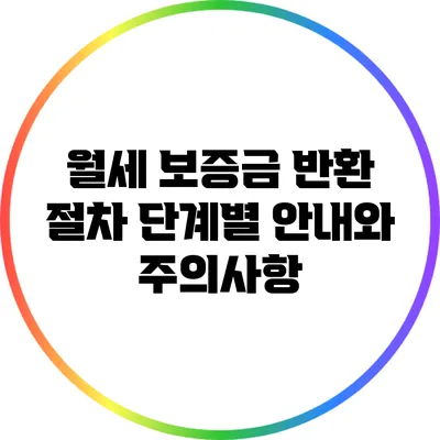 월세 보증금 반환 절차: 단계별 안내와 주의사항