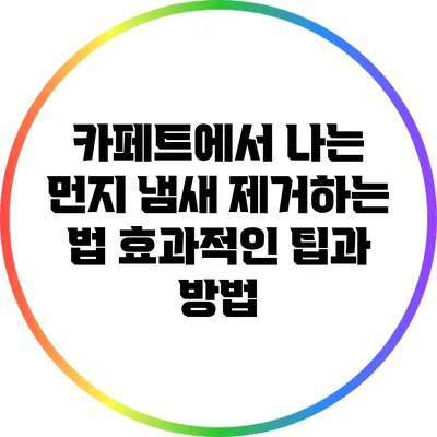 카페트에서 나는 먼지 냄새 제거하는 법: 효과적인 팁과 방법