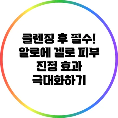 클렌징 후 필수! 알로에 겔로 피부 진정 효과 극대화하기