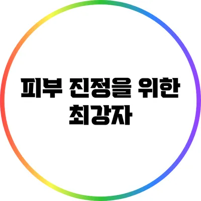 피부 진정을 위한 최강자